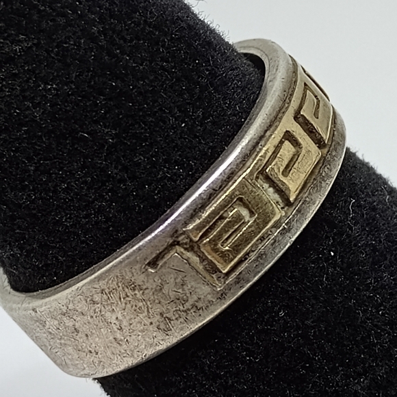 * vintage Navajo signed P. Skeets 14k gold & 925 ring size 10 - Picture 4 of 8